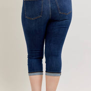 JUDY BLUE High Waisted Capri w/ Single Cuff - PLUS