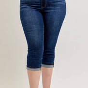JUDY BLUE High Waisted Capri w/ Single Cuff - PLUS