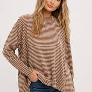 CREWNECK  SLOUCHY STRIPE TOP