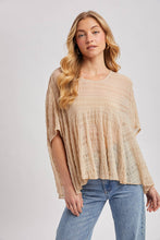Load image into Gallery viewer, SHEER ASYMMETRIC TEXTURED CAPE TOP
