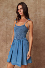 Load image into Gallery viewer, PD50500 - Charlotte Smocked Denim Dress
