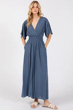Load image into Gallery viewer, Heavy Gauze Smocked Waist Jumpsuit - VNJU16605F

