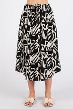 Load image into Gallery viewer, Print Waist Elastic With Tie Detailed Midi Skirt - NS80196
