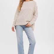 CREWNECK  SLOUCHY STRIPE TOP