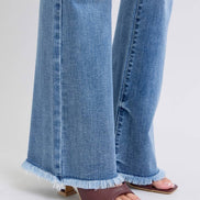 JUDY BLUE High Waisted Bootcut with Fray Hem