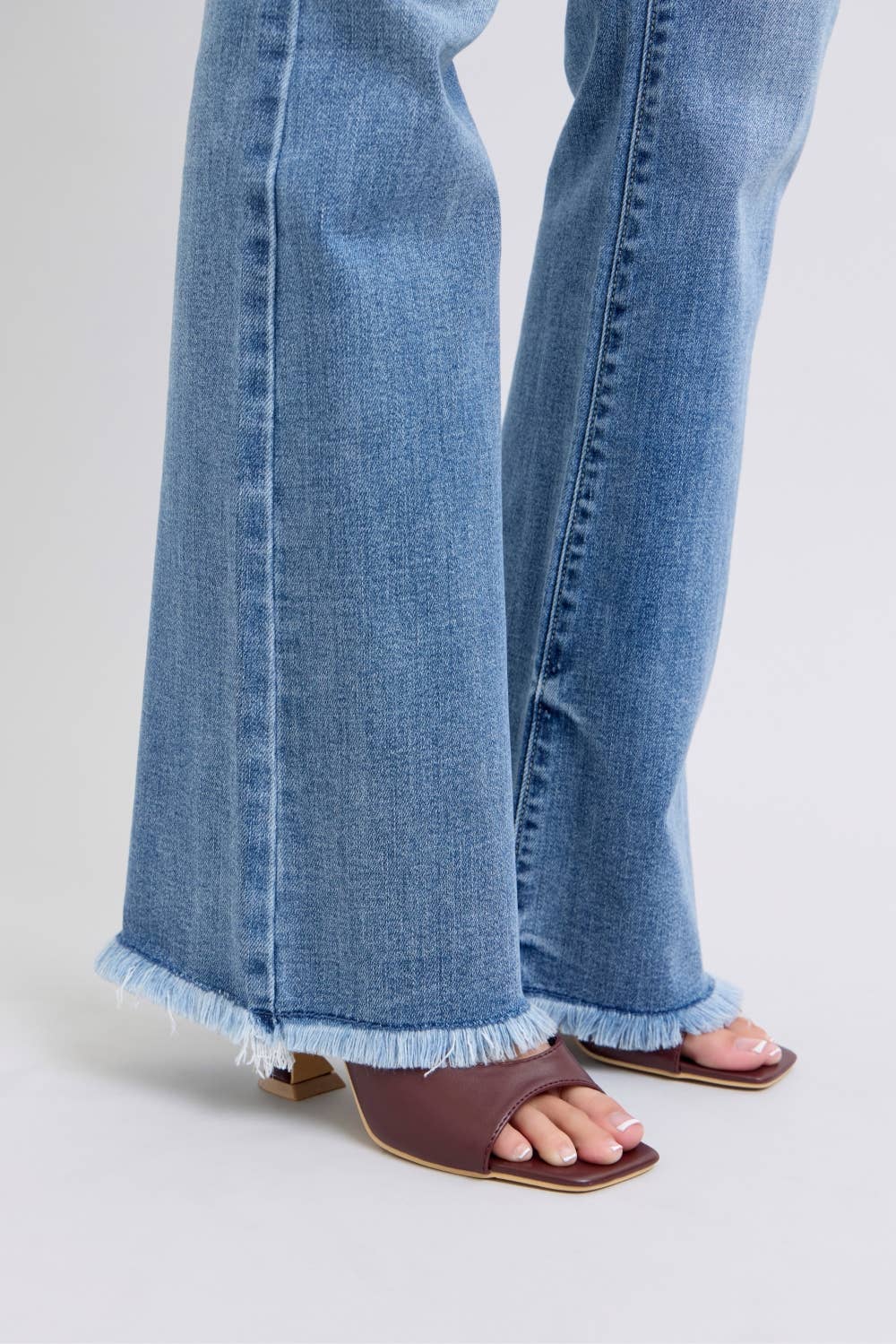 JUDY BLUE High Waisted Bootcut with Fray Hem