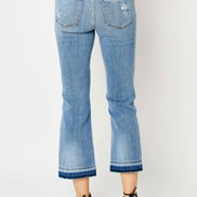 JUDY BLUE MidRise Release Hem Cropped Bootcut - PLUS