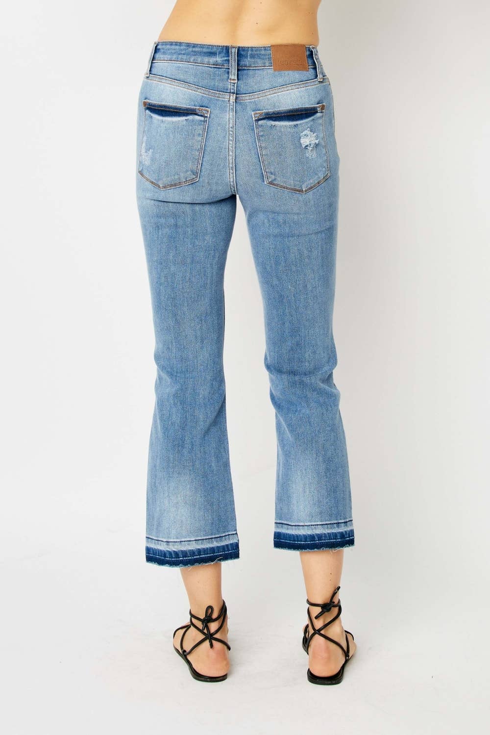 JUDY BLUE MidRise Release Hem Cropped Bootcut - PLUS