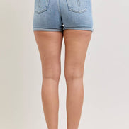JUDY BLUE High Waisted Slim Short w/ Cell Phone Back Pkt