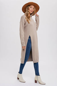 HIGH SLIT LONGLINE PULLOVER