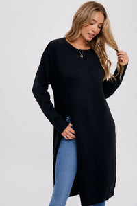 HIGH SLIT LONGLINE PULLOVER