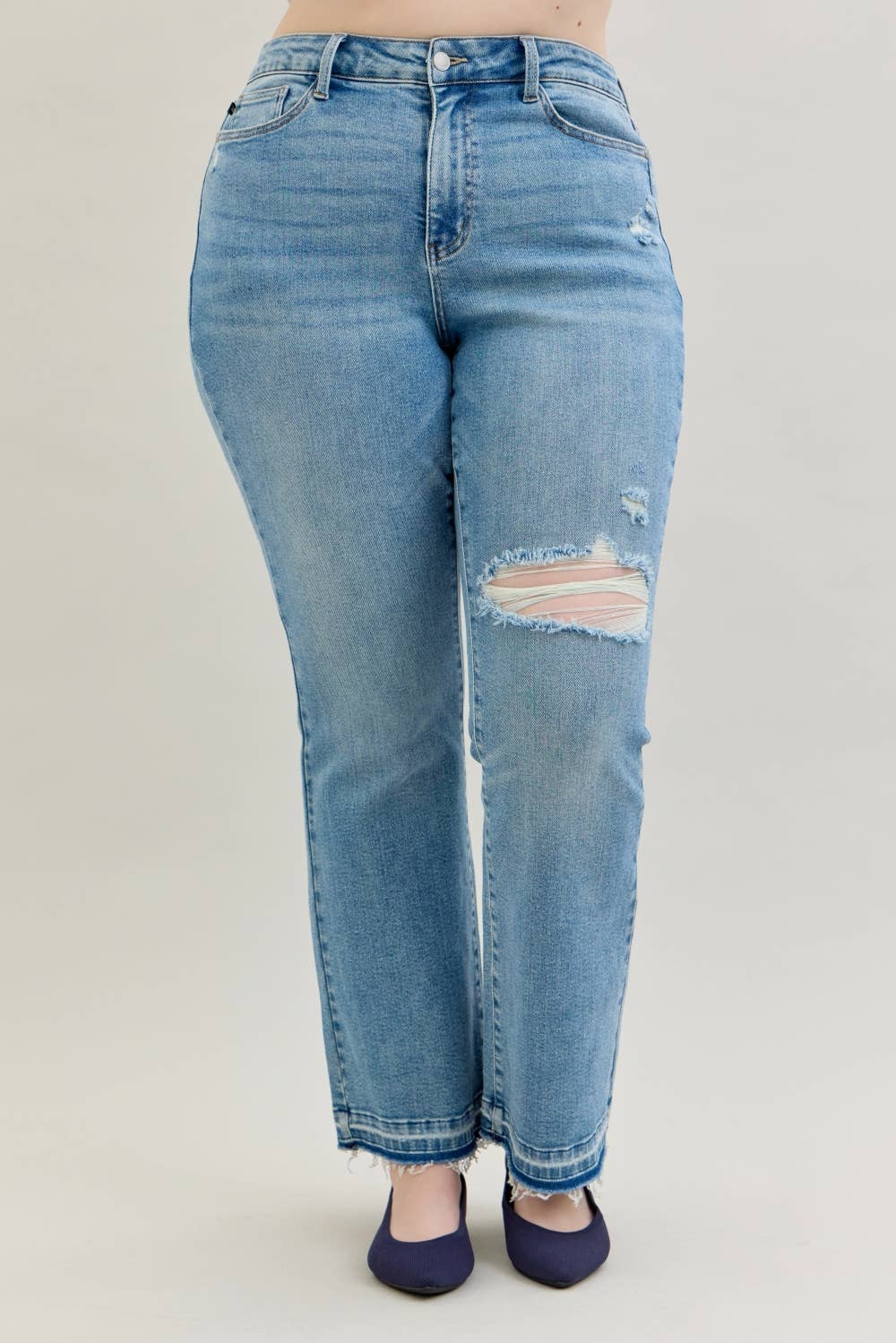 JUDY BLUE Mid Rise Destroy & Released Hem Bootcut