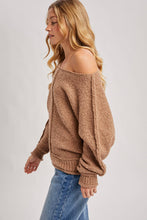 Load image into Gallery viewer, WIDE NECK OVERSIZED PULLOVER KNIT SWEATER

