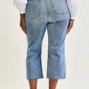 JUDY BLUE High Waisted w/ Destroy Crop Wide Leg - PLUS