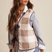 Reversible Tie-Front Fuzzy Vest