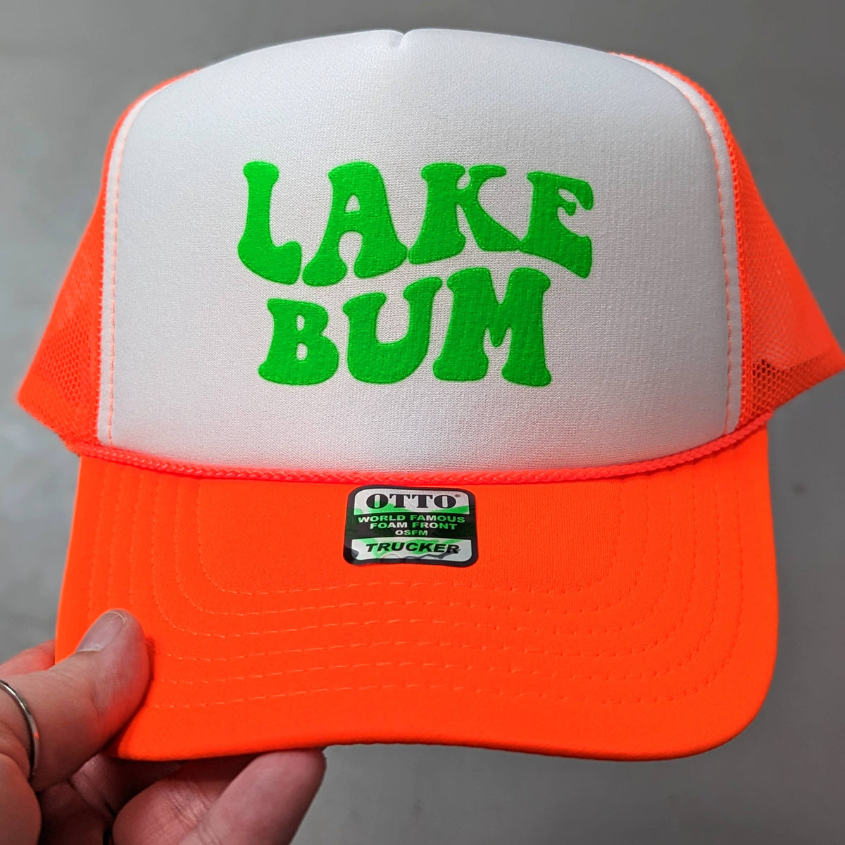 Lake Bum Neon Foam Trucker Hat