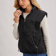 SHERPA CONTRAST HIGH STAND COLLAR VEST