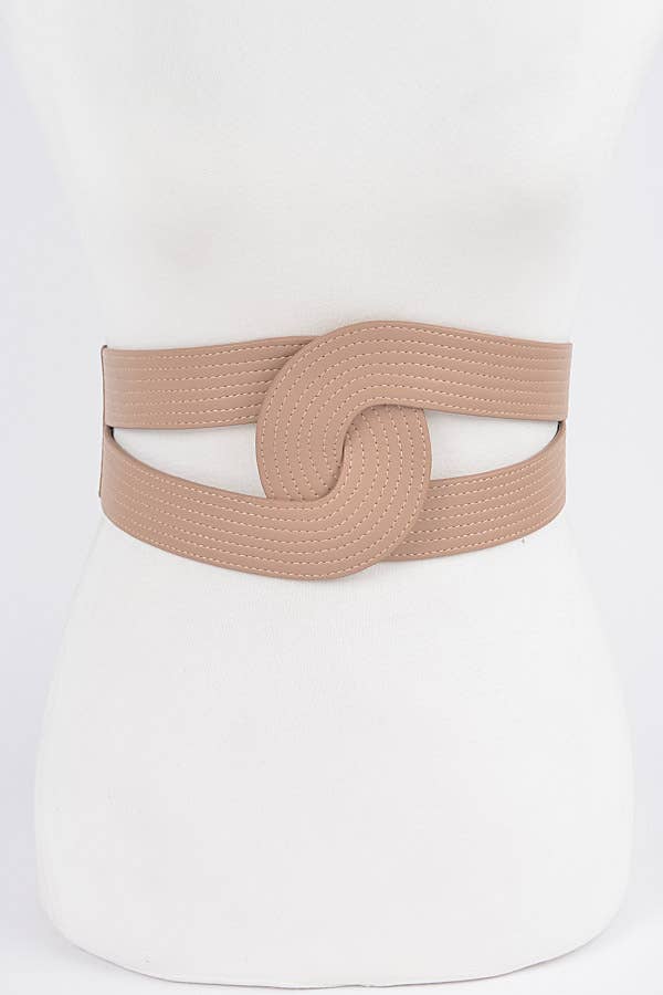 Faux Leather Elastic Belt