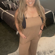 Pocketed Ribbed Jumpsuit