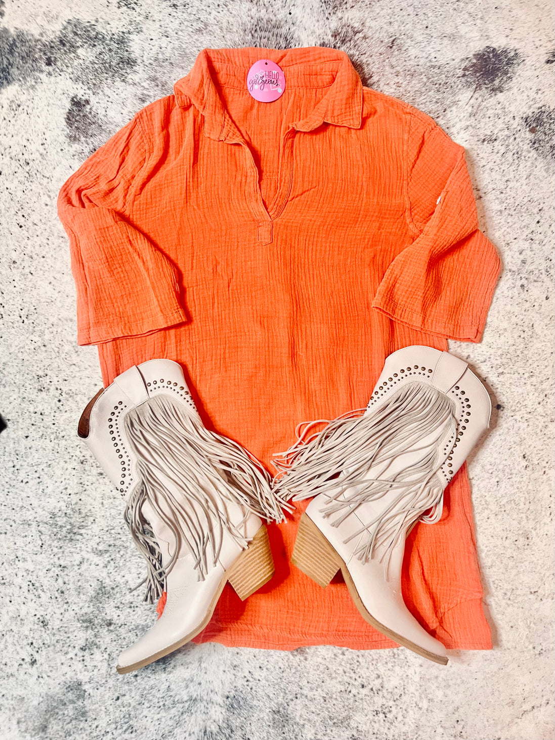 Henley Collar Shirt Dress