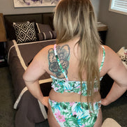 Smocked Top Floral Swimsuit
