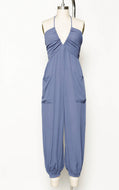 Deep V-Neck Jogger Style Jumpsuit