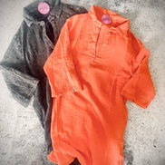 Henley Collar Shirt Dress