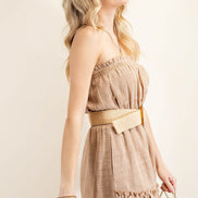 Strapless Ruffled Romper