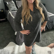 Henley Collar Shirt Dress