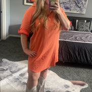 Henley Collar Shirt Dress