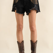 Rhinestone Denim Shorts (Available in 3 Colors)