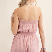Strapless Ruffled Romper