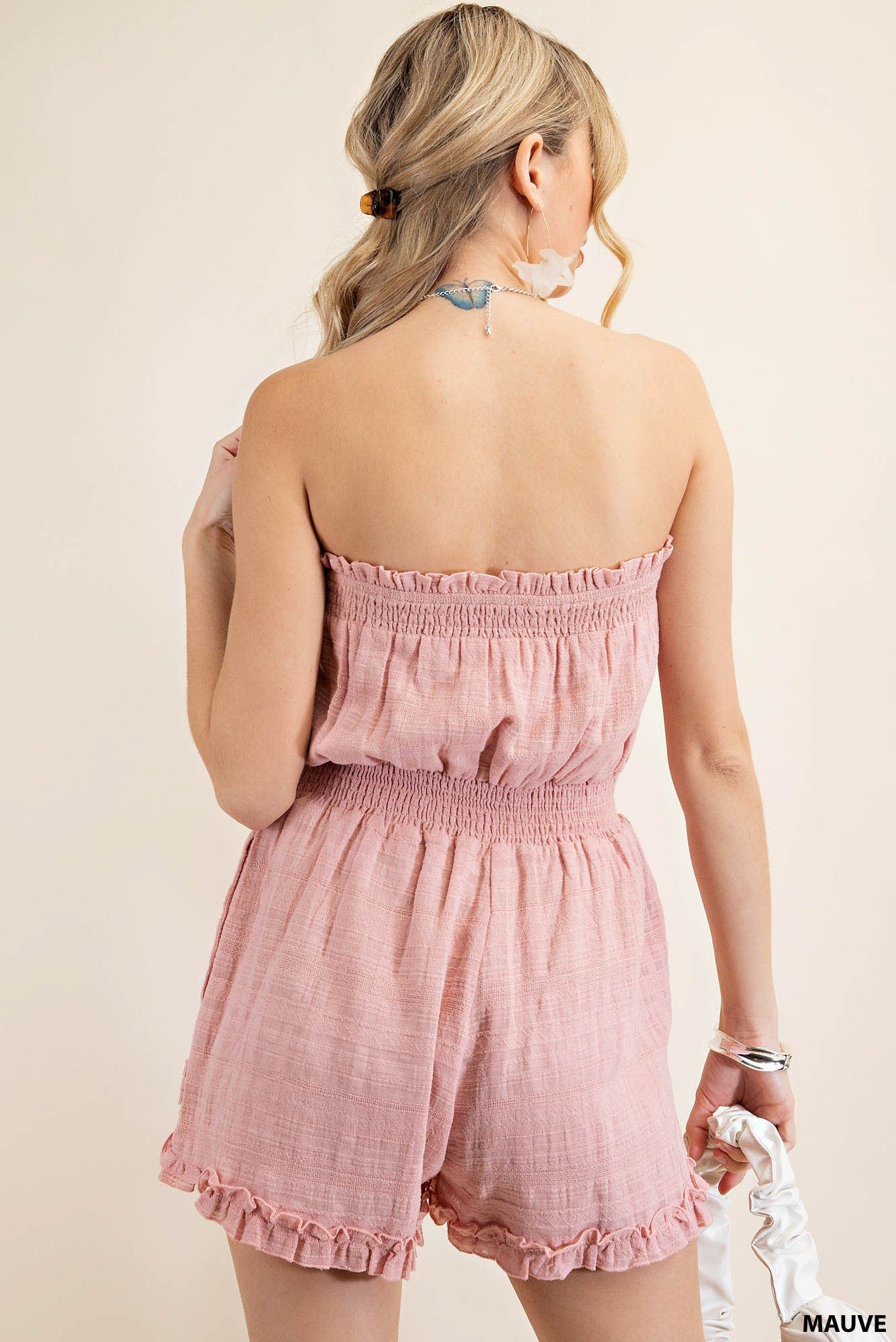 Strapless Ruffled Romper
