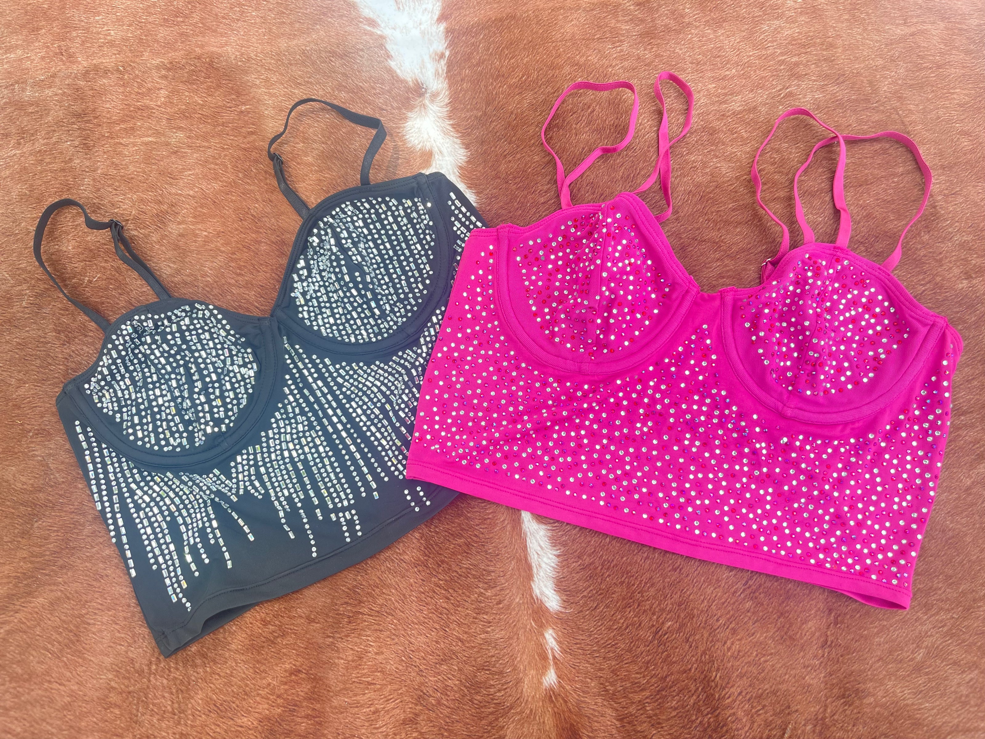 Rose Rhinestone Crop Top