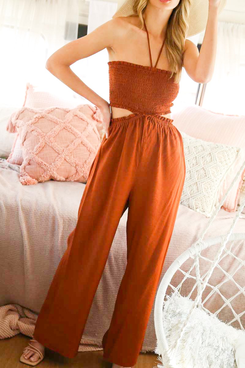 Smocked Cut-Out Jumper
