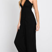 Deep V-Neck Jogger Style Jumpsuit