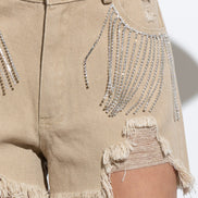 Rhinestone Denim Shorts (Available in 3 Colors)