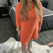 Henley Collar Shirt Dress