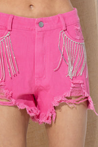 Rhinestone Denim Shorts (Available in 3 Colors)