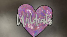 Load and play video in Gallery viewer, Wildcats Heart Sequin X-Large Patch
