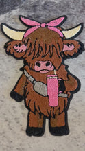 Load and play video in Gallery viewer, Highland Cow Chenille X-Large Patch (Valentine’s Collection)
