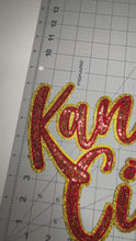 Load and play video in Gallery viewer, Kansas City - Gold Outline with Red Sequin X-Large Patch
