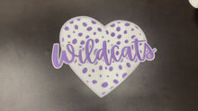 Load and play video in Gallery viewer, Wildcats Polka Dot Heart Chenille Large Patch
