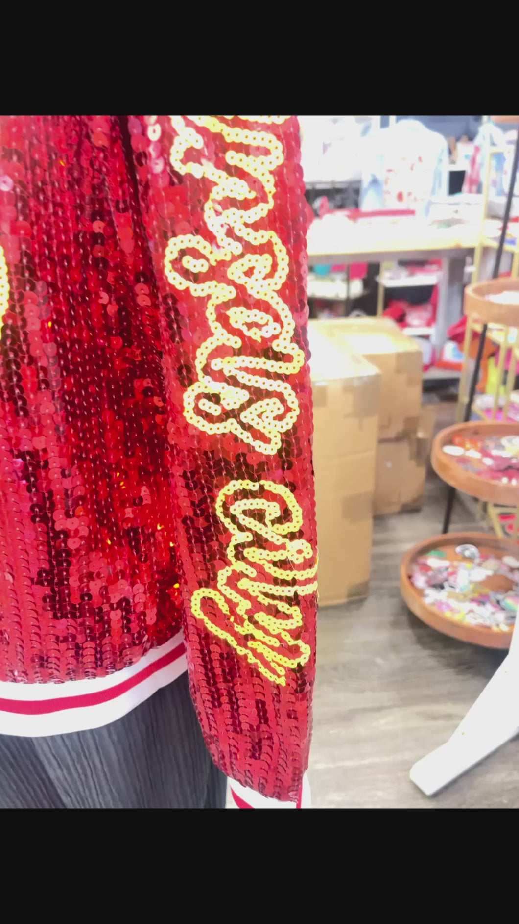 CHIEFS Sequin Bomber Jacket