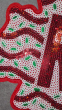 Load and play video in Gallery viewer, Sequin Chiefs Arrowhead Cake Large Patch
