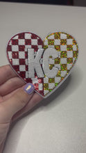 Load and play video in Gallery viewer, Sequin Checkered Heart Patch
