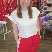 GAME DAY Knit Skort with Reverse Side Stitching