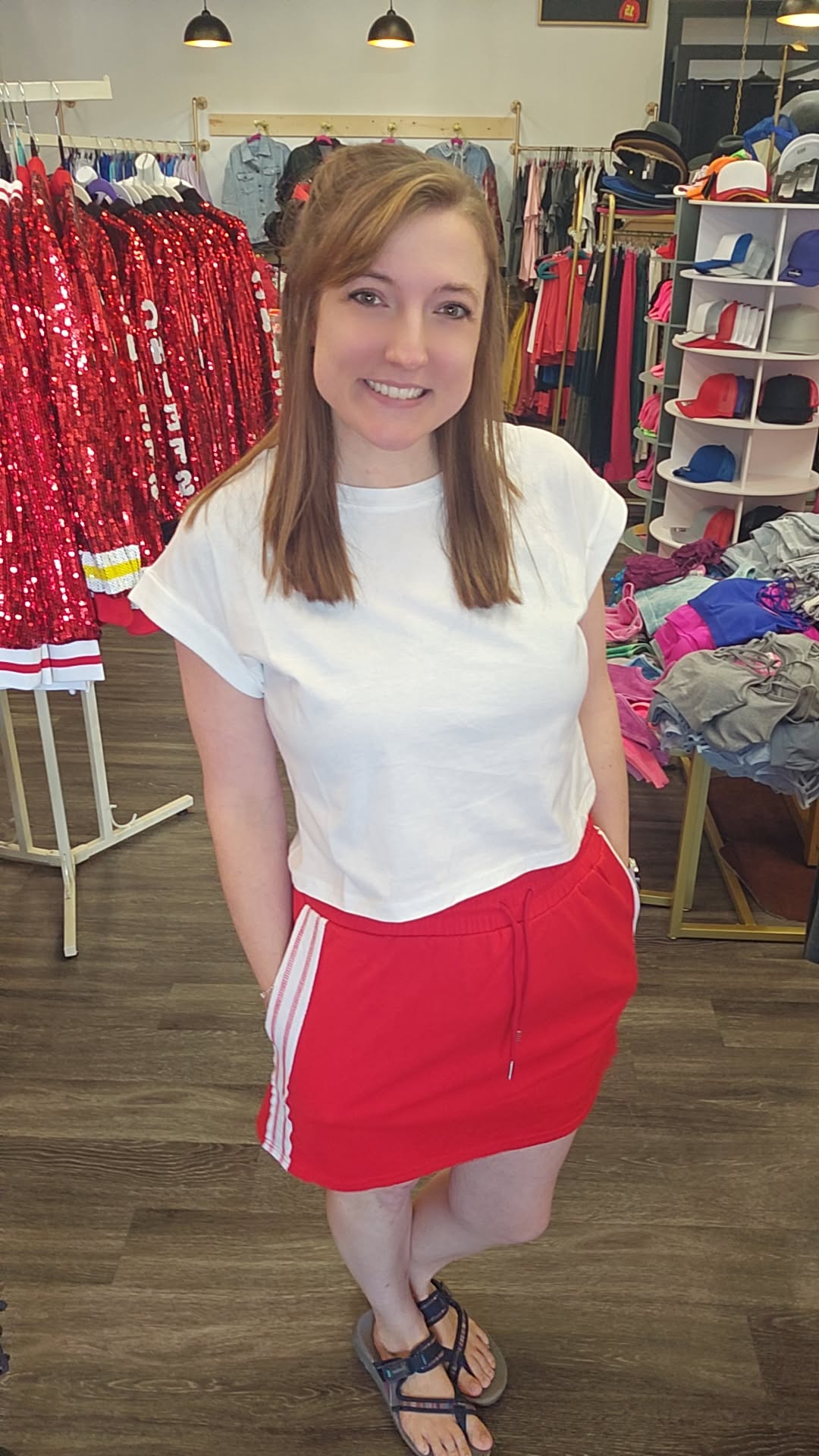 GAME DAY Knit Skort with Reverse Side Stitching