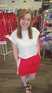 GAME DAY Knit Skort with Reverse Side Stitching