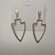 Silver OR Gold Sleek Hammered Arrowhead Earrings on Post